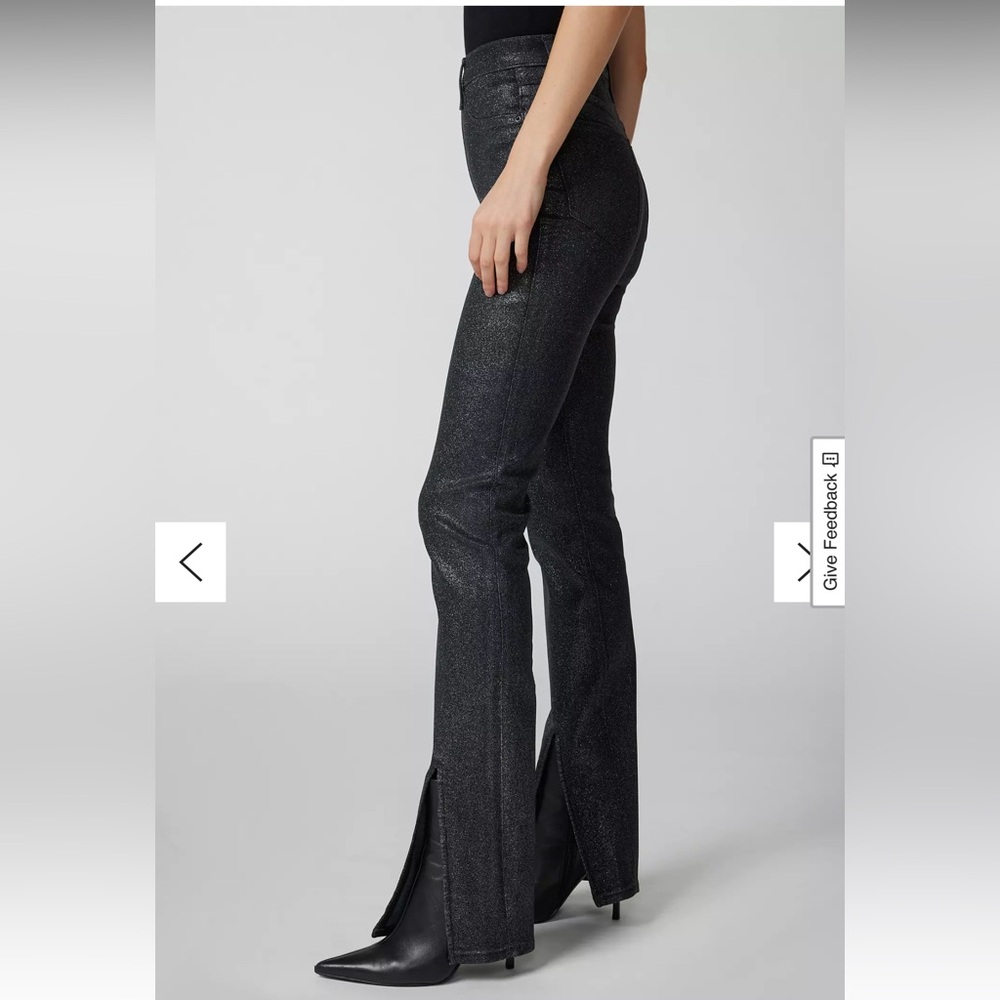 Pistola Colleen High-Waisted Slim Flare Jean Stargaze Black Glitter NEW With Tag - Picture 10 of 10